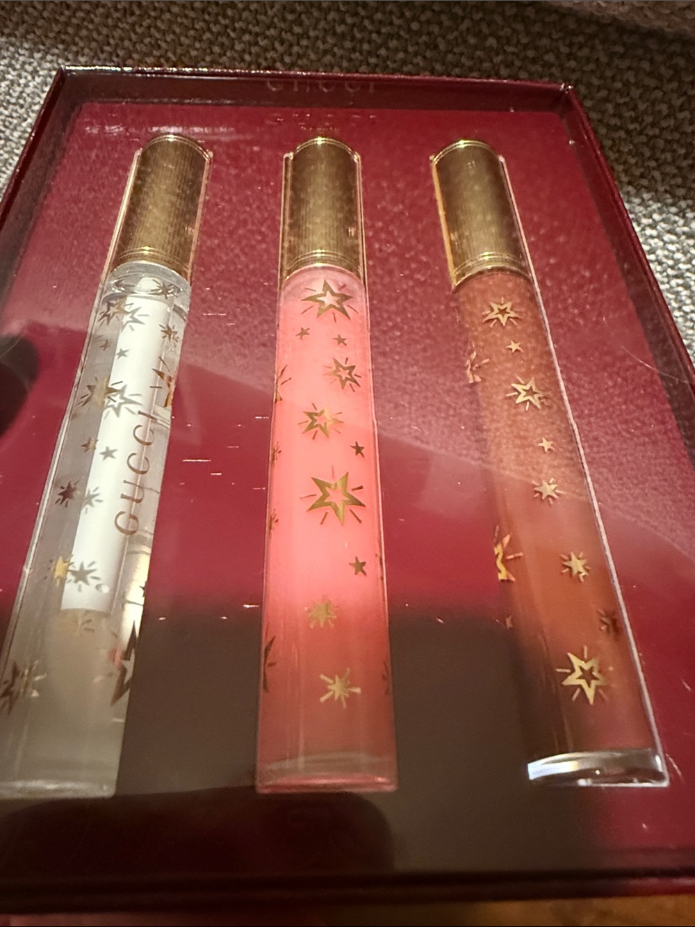 Gucci Lip Gloss Trio in Clear, Pink, Brown Authentic - Picture 7 of 8